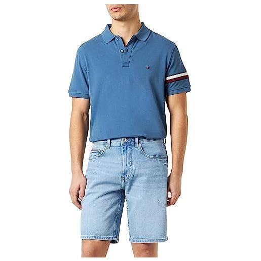 Tommy Hilfiger pantaloncini in jeans uomo brooklyn short 5yrs worn elasticizzati, blu (nine years worn), 33w
