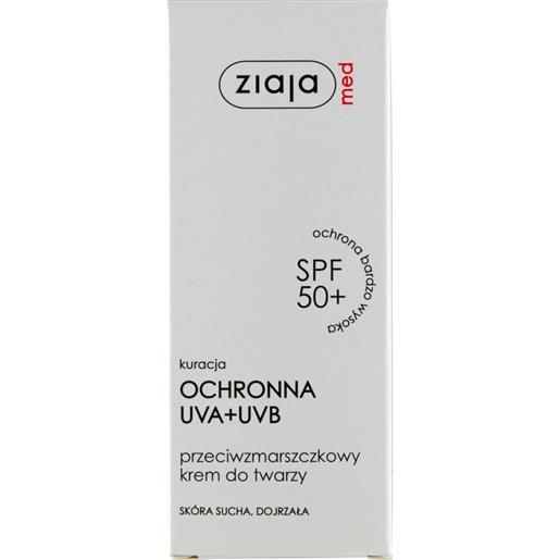 Ziaja med spf 50+ trattamento protettivo uva+uvb crema antirughe per il viso 50 ml