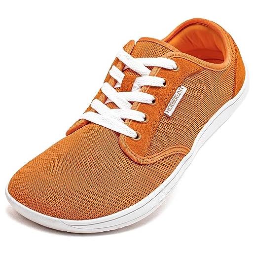 HOBIBEAR uomo donna scarpe sportive casual minimaliste scarpe a piedi nudi(arancione, eu 42)