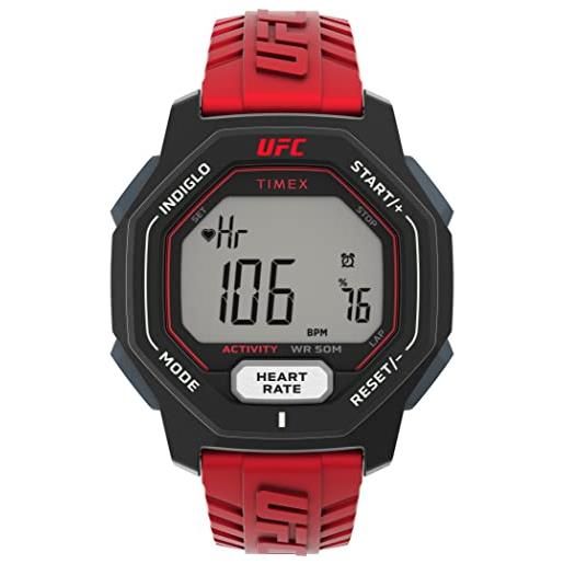 Timex orologio Timex ufc performance spark da uomo 46 mm con cinturino in resina rosso tw2v84000