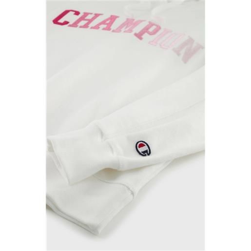 CHAMPION felpa c/cap CHAMPION felpa contrast logo custom fit w bianco