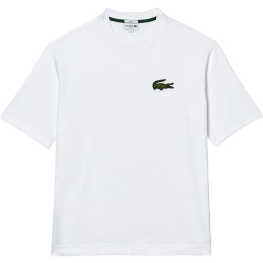 LACOSTE t-shirt loose fit large crocodile white
