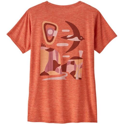 PATAGONIA t-shirt capilene cool daily graphic donna pimento red