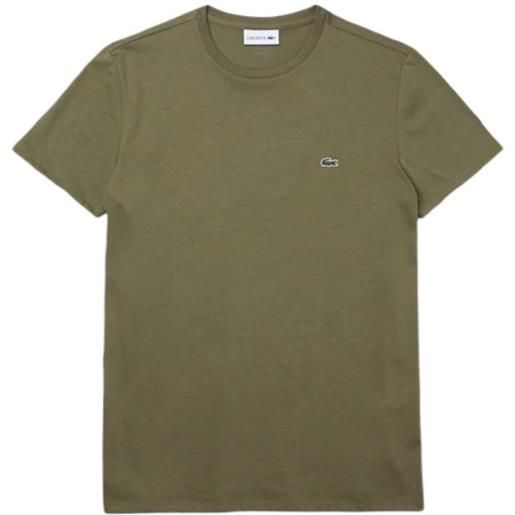 LACOSTE t-shirt classic in pima uomo verde cachi