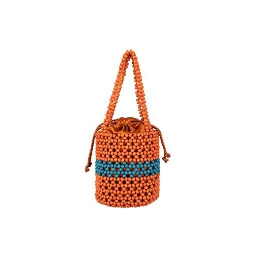 IZIA, sacchetto di perline donna, arancione multicolore