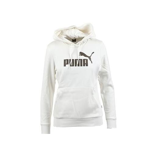 Puma felpa con cappuccio da donna marchio puma, modello ess+ 2 col big logo fl 849958, realizzato in cotone. Bianco
