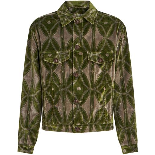 ETRO giacca con effetto velluto - verde