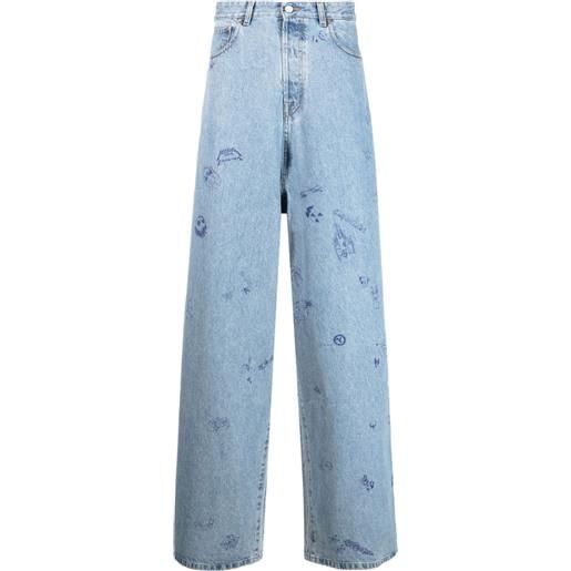 VETEMENTS jeans con stampa - blu