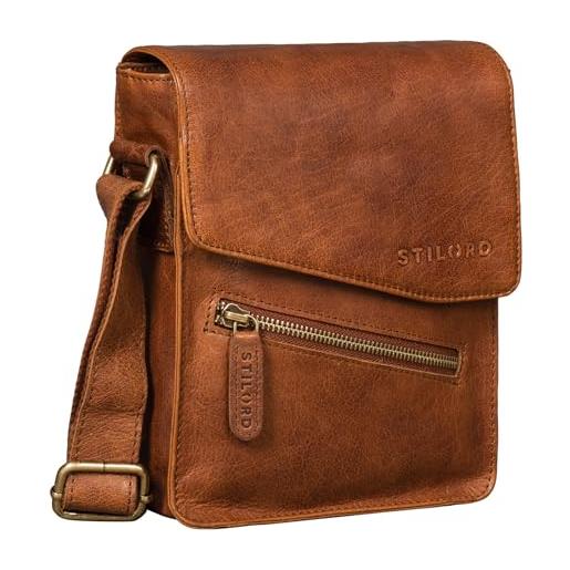 STILORD 'steve' borsa uomo piccola pelle borsello vintage da spiaggia borsetta uomo tracolla design orizzontale elegante, colore: maraska - marrone