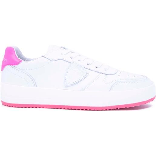 Philippe Model sneakers nice low veau neon blanc fucsia