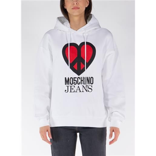MOSCHINO JEANS felpa hoodie con logo stampato donna