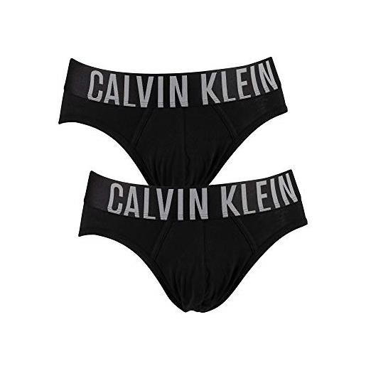 Calvin Klein uomo confezione da 2 slip sull'anca intense power, nero, s