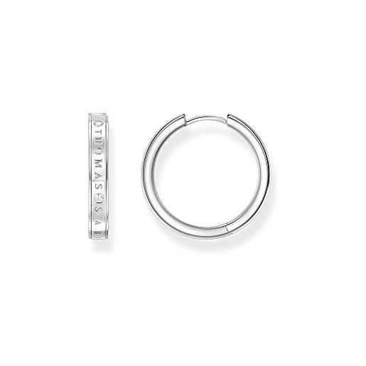Thomas sabo orecchini a cerchio da donna in argento 925 con zirconi 32023628, 20x4 mm, argento sterling, zirconia cubica 1