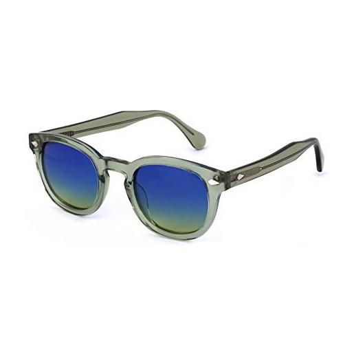 X-LAB occhiali da sole 8004 stile moscot occhiali da sole uomo unisex (verde, cobalto giallo)