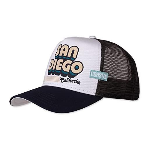 Coastal san diego white/navy trucker cap - one-size