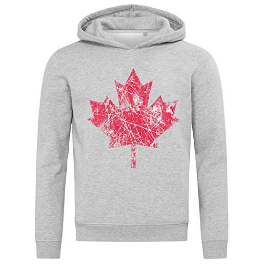 Generic canada flag canadian maple leaf felpa con cappuccio felpa con cappuccio in misto cotone grigio small