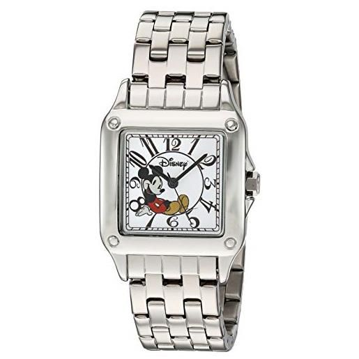 Disney women's mickey mouse analog-quartz watch with stainless-steel strap, silver, 18 (model: 51107-3-a-1)