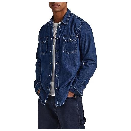 Pepe Jeans hammond, camicia uomo, blu (denim-xv9), xxl