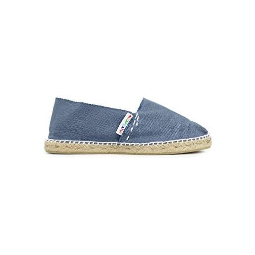 Alpargatus espadrillas classiche in tela tinta unita made in spagna, grigio, 47 eu