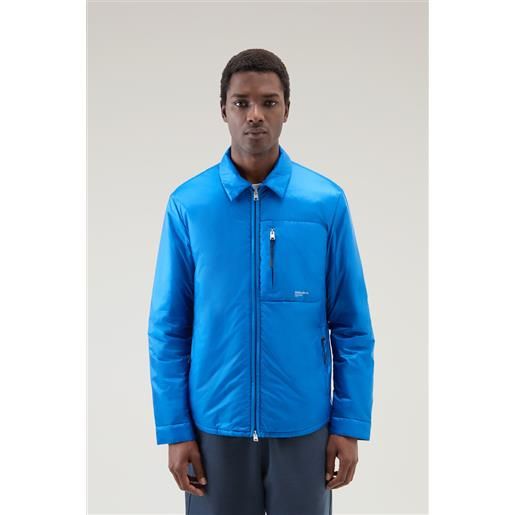 Woolrich uomo giacca a camicia imbottita in pertex quantum riciclato blu taglia 3xl