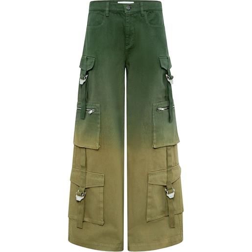 Dion Lee pantaloni con effetto sfumato - verde