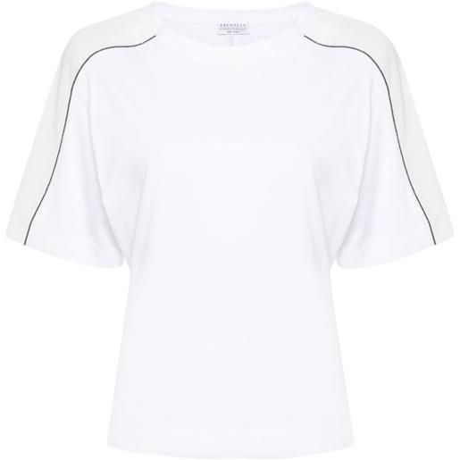 Brunello Cucinelli t-shirt con dettaglio monili - bianco