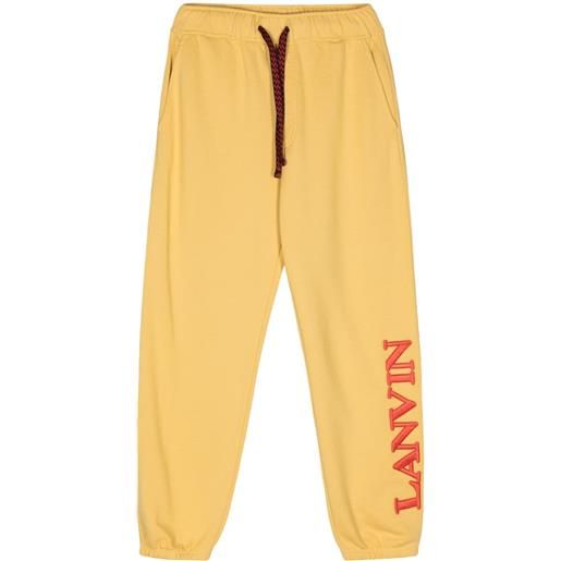 Lanvin pantaloni sportivi con ricamo x future - giallo