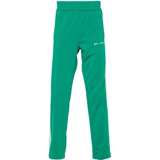 Palm Angels pantaloni sportivi con ricamo - verde