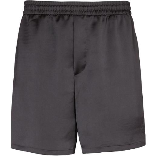 Balmain shorts con ricamo pb - nero