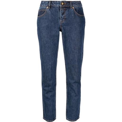 ZIMMERMANN jeans crop a vita media - blu