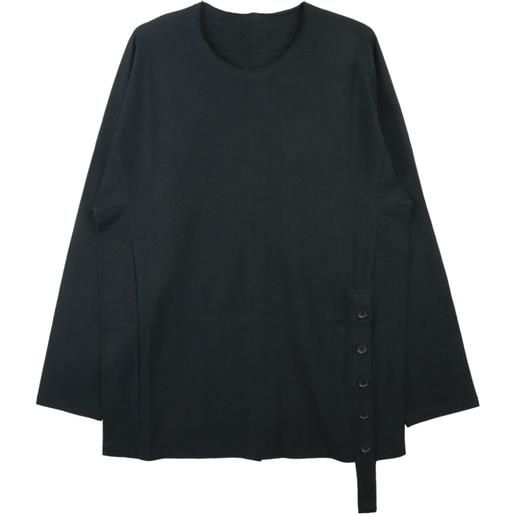 Yohji Yamamoto t-shirt a maniche lunghe - nero