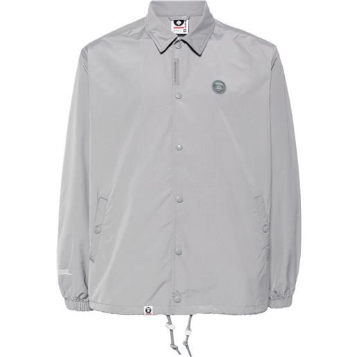 AAPE BY *A BATHING APE® giacca-camicia con applicazione - grigio