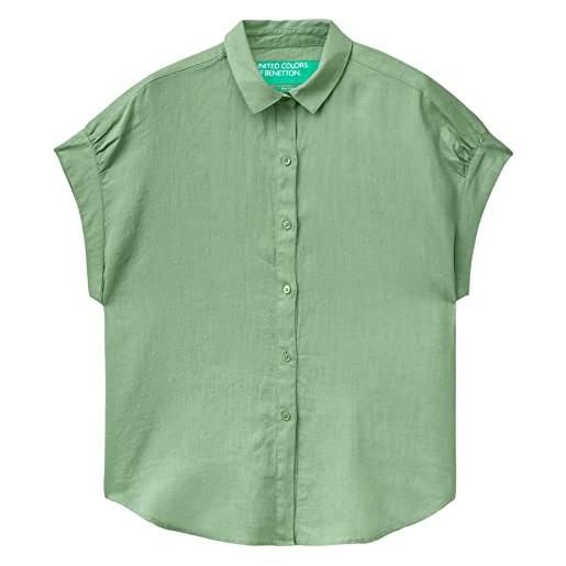 United Colors of Benetton camicia 5bmldq03d, verde chiaro 2k7, l donna