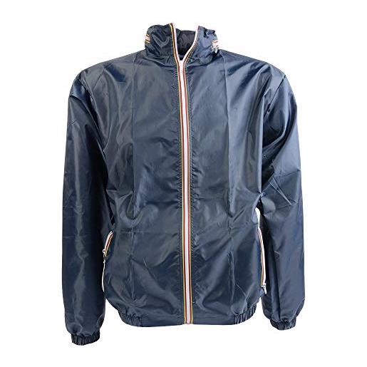 BrolloGroup giacca con cappuccio giubbino leggero antivento richiudibile ps 14839bis (blu, xl)