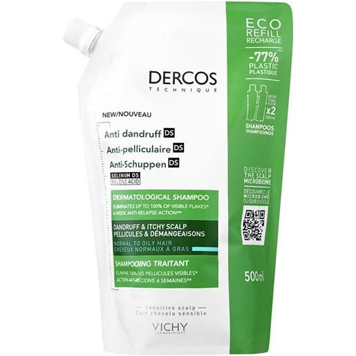 Vichy Dercos - ds shampoo antiforfora ds capelli normali a grassi refill, 500ml