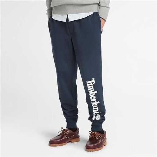 Timberland pantaloni della tuta con logo da uomo in blu marino blu marino