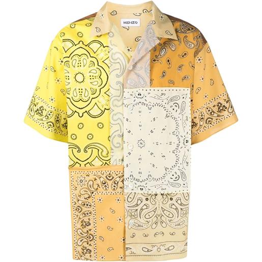 KENZO camicia kenzo patchwork a maniche corte