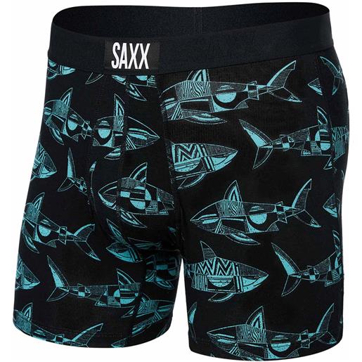 Saxx Underwear - boxer comodi da uomo - vibe super soft boxer brief erik abel sharks per uomo - taglia s, m, l - nero