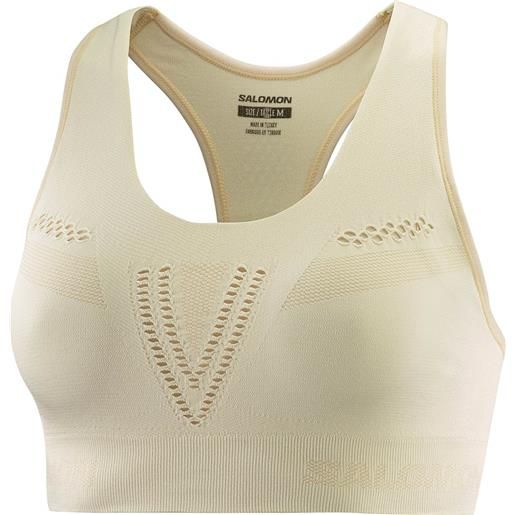 Salomon - reggiseno sportivo con coppe rimovibili - elevate move'on bra w safari per donne - taglia s, m - beige