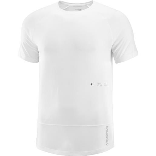 Salomon - t-shirt tecnica leggera e traspirante - cross run ss tee gfx m white per uomo - taglia s, m, l, xl - bianco