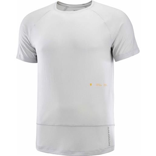 Salomon - t-shirt tecnica leggera e traspirante - cross run ss tee gfx m gray violet per uomo - taglia s, m, l, xl - grigio