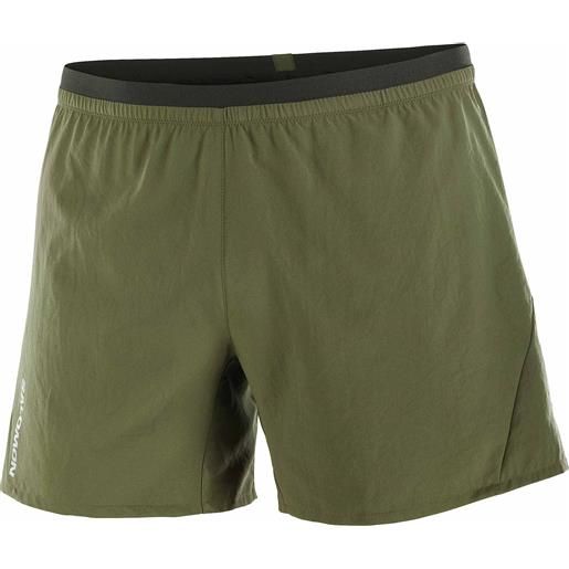 Salomon - shorts da running - cross 5'' shorts m grape leaf per uomo - taglia s, m - kaki