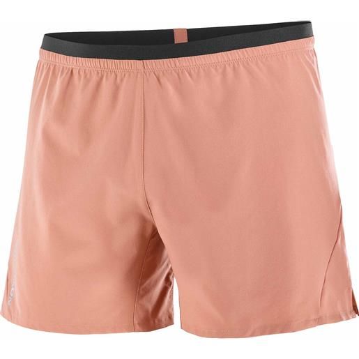Salomon - shorts da running - cross 5'' shorts m light mahogany per uomo - taglia s, m, l - rosa