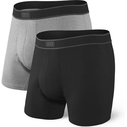 Saxx Underwear - daytripper bb fly 2pk m black/grey heather per uomo - taglia s, m, l - grigio
