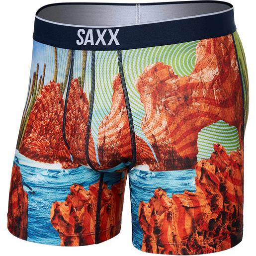 Saxx Underwear - boxer traspiranti - volt breath mesh boxer brief dawn patrol multi per uomo - taglia m, l, xl - rosso