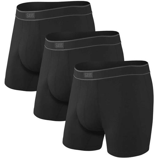 Saxx Underwear - confezione di 3 comodi boxer - daytripper bb fly 3pk black per uomo - taglia xs, s, m, l, xl - nero
