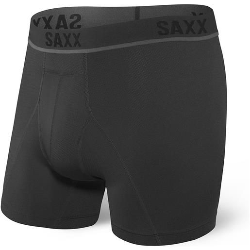 Saxx Underwear - boxer con semi-compressione - kinetic hd boxer brief blackout per uomo - taglia s, m, l, xs - nero