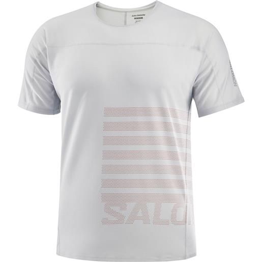 Salomon - maglietta a maniche corte ultraleggera - sense aero ss tee gfx m gray violet/light mahogany per uomo - taglia s, m, l, xl - grigio