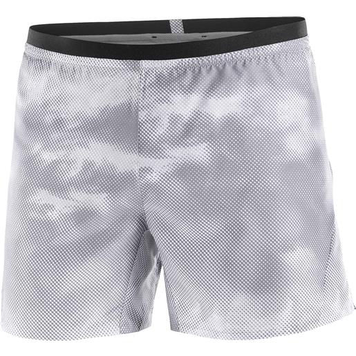 Salomon - shorts da running - cross 5" short aop m white/gray violet/frost gray per uomo - taglia s, m, l, xl - grigio