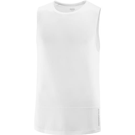 Salomon - canotta traspirante - t shirt cross run tank m white per uomo - taglia s, m, l, xl - bianco